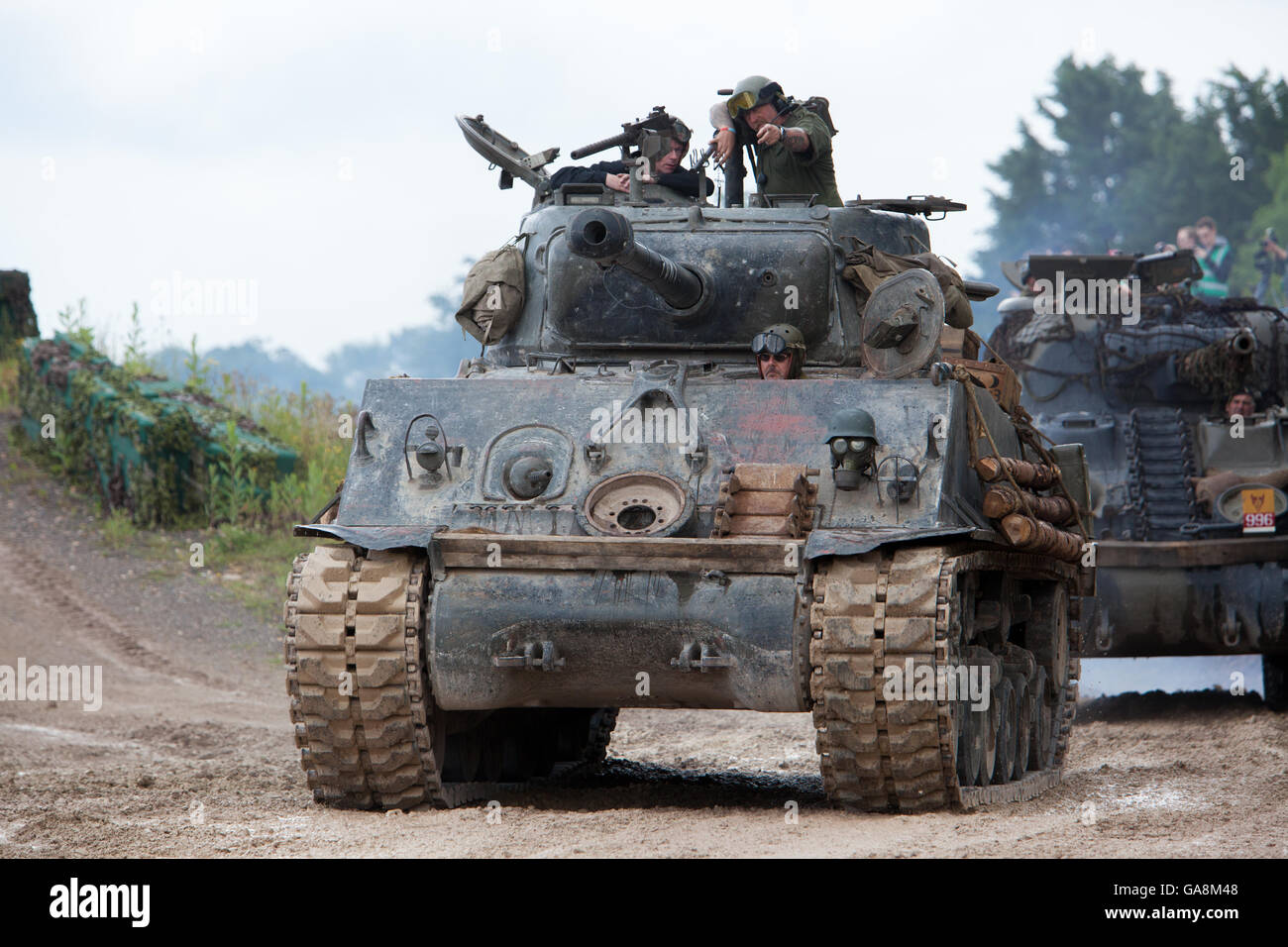 La Furia del serbatoio - Sherman M4A2E8 come presentato nel filmato Fury con Brad Pitt. Tankfest 2016 Foto Stock