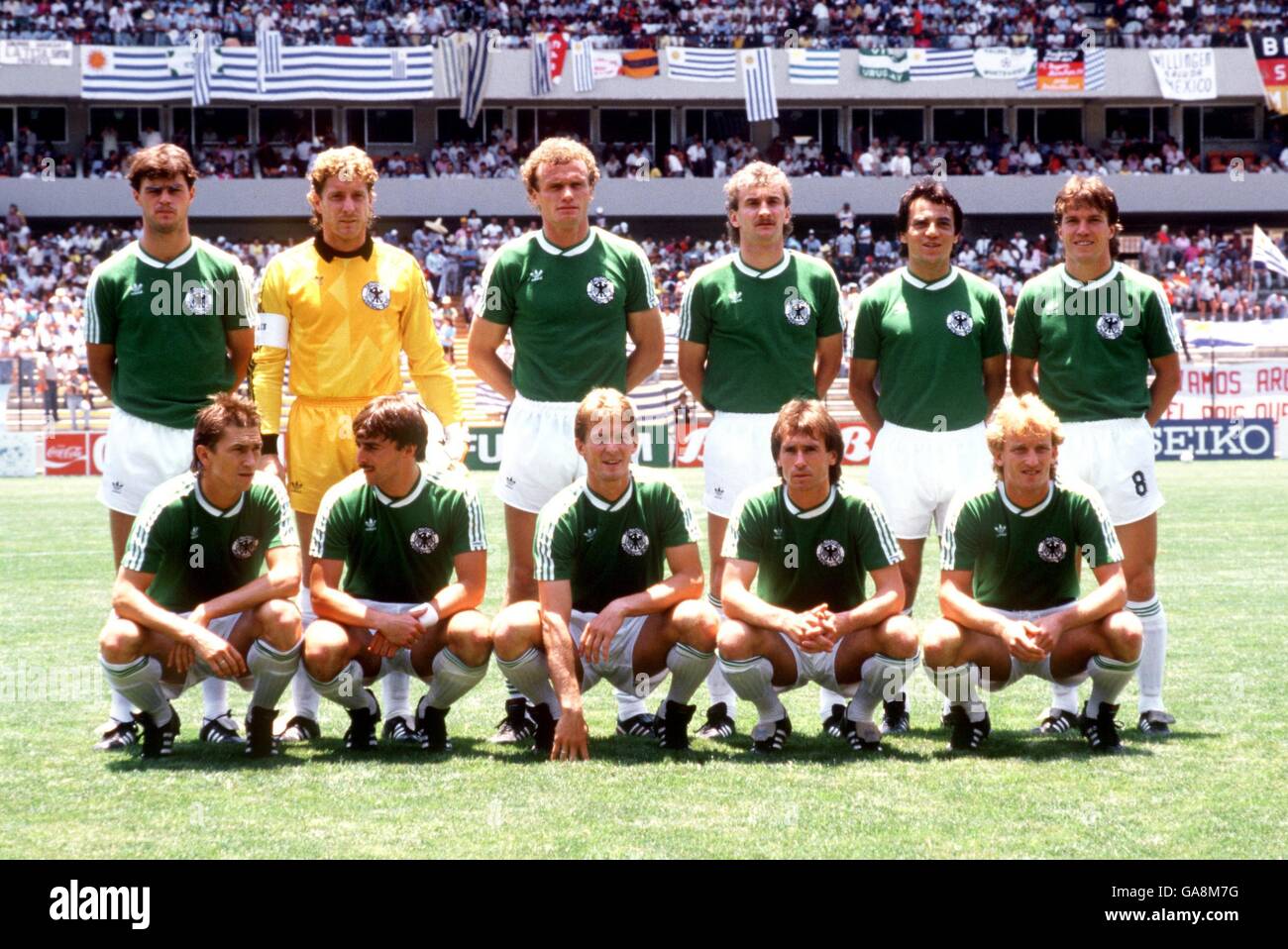 Calcio - Coppa del mondo Messico 86 - Gruppo e - Germania Ovest / Uruguay.  Gruppo di squadra della Germania occidentale Foto stock - Alamy