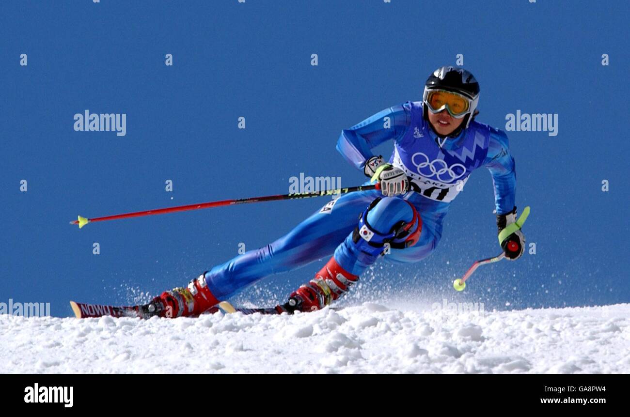 Olimpiadi invernali - Salt Lake City 2002 - Sci Allpine - Slalom gigante femminile. Corea min Hye Yoo Foto Stock
