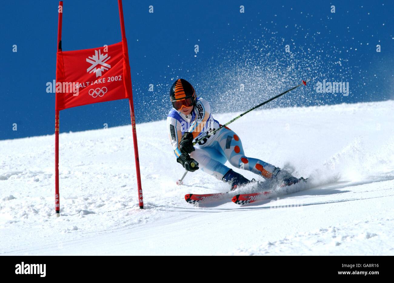 Olimpiadi invernali - Salt Lake City 2002 - Allpine Sci - Slalom gigante femminile. Regos Marta Vastagh in Ungheria Foto Stock
