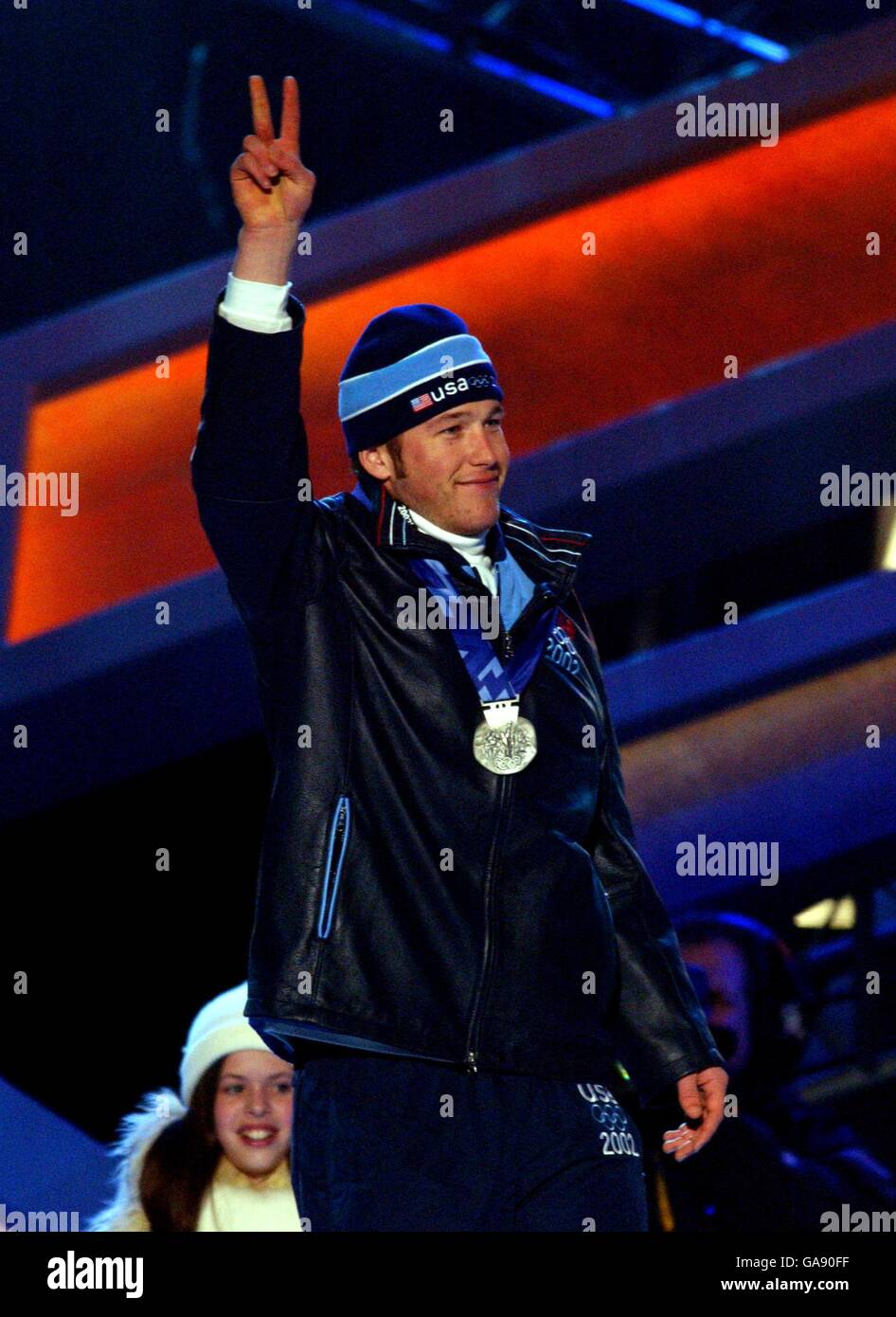 Olimpiadi invernali - Salt Lake City 2002 - Medal Ceremony - Sci alpino - Slalom gigante maschile Foto Stock