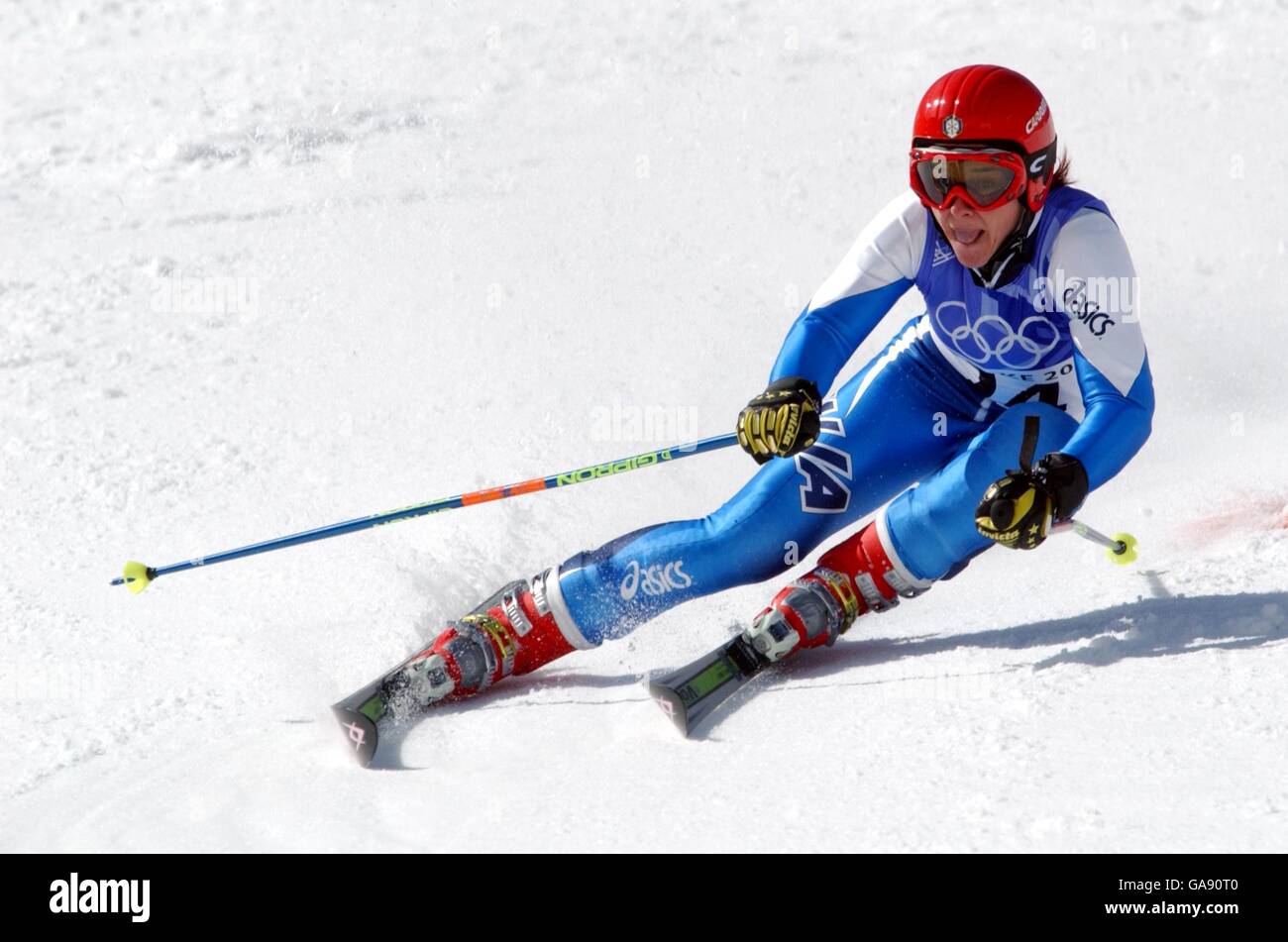 Olimpiadi invernali - Salt Lake City 2002 - Sci Allpine - Slalom gigante femminile. Silke Bachmann in Italia Foto Stock