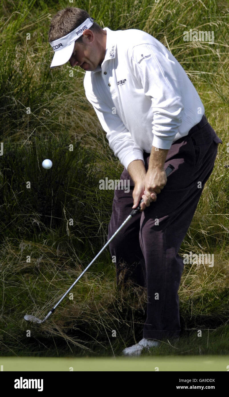 Golf - Johnnie Walker Championship - giorno uno - Gleneagles Hotel. Lee Westwood, Inghilterra, al 4° posto durante il Johnnie Walker Championship al Gleneagles Hotel, Perthshire, Scozia. Foto Stock