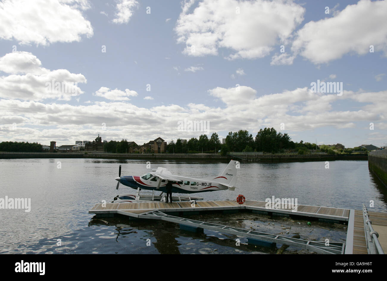 Il primo servizio di idrovolante Europes viene lanciato a Glasgow sul fiume Clyde Foto Stock