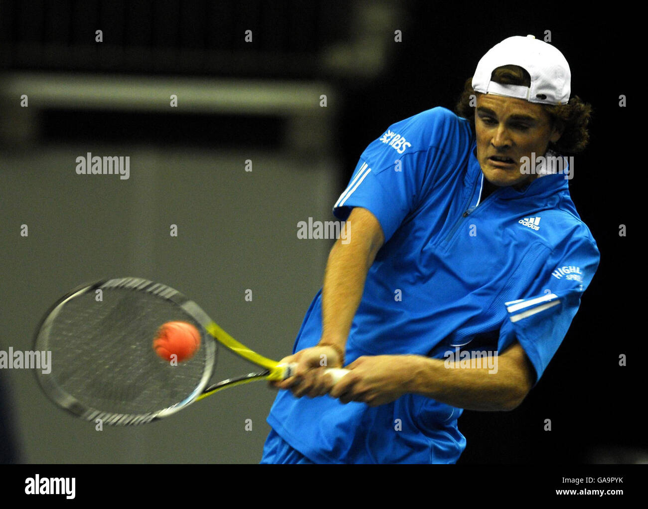 Il Jamie Murray della Gran Bretagna in azione durante la partita di Betfair Turbo Tennis alla O2 Arena di Londra. Foto Stock
