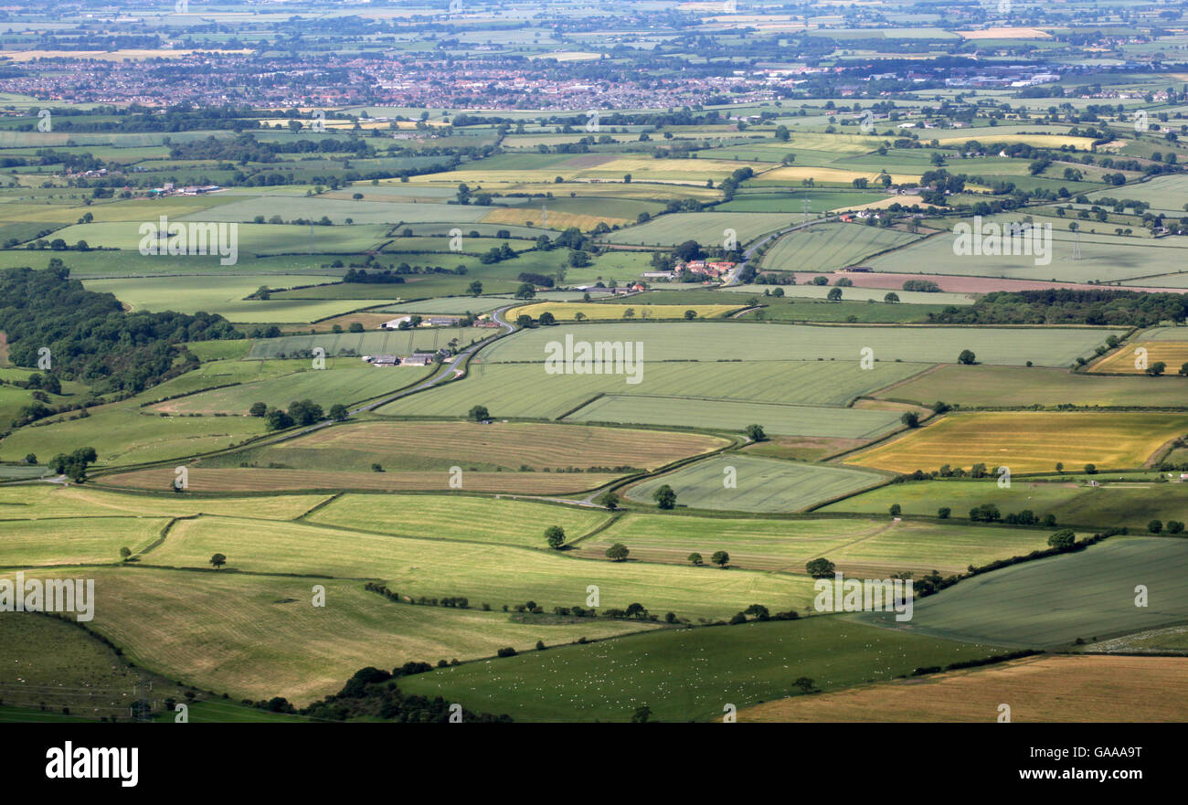 Veduta aerea della tipica campagna inglese, Regno Unito Foto Stock