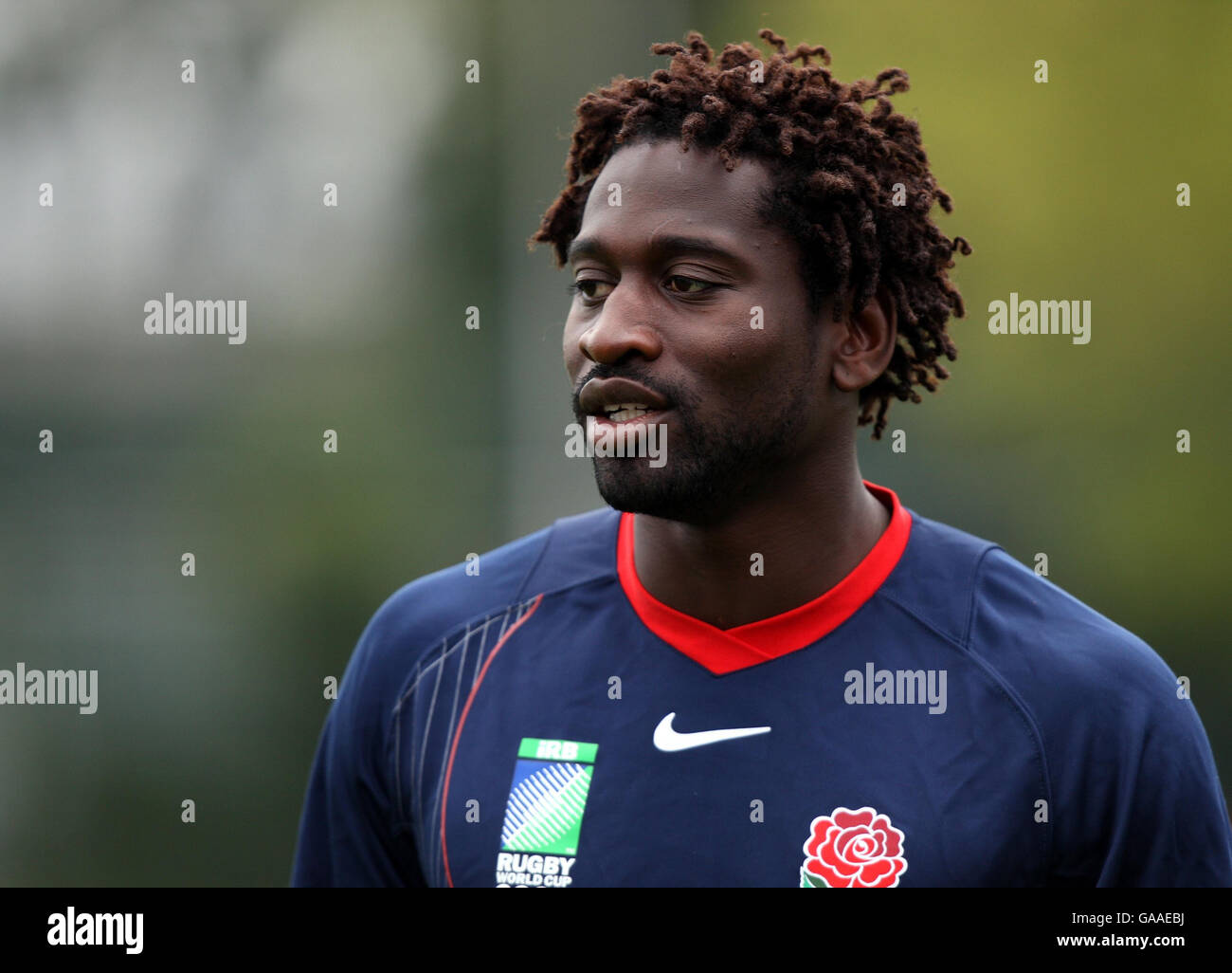 Paul Sackey Inghilterra durante la sessione di training a Stade Montbaroun, Versailles, Francia, lunedì 10 settembre 2007. PA Foto: David Davies. Foto Stock