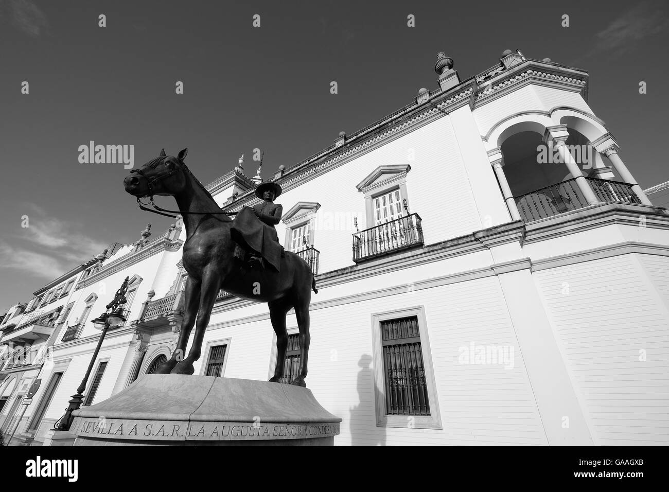 La contessa di Barcellona a cavallo. Siviglia Foto Stock