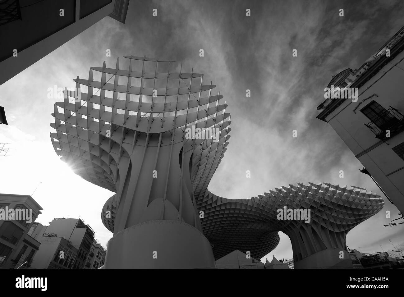 Metropol. Ombrellone edificio in Plaza de la Encarnación. Architetto Mayer J. Più grande struttura in legno nel mondo Foto Stock