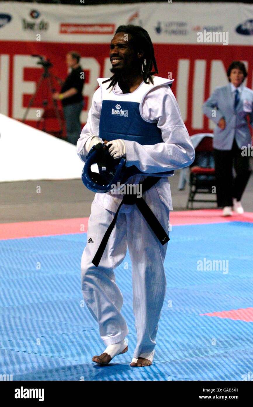 Atletica - 2007 World Taekwondo qualificazione olimpica di Pechino - Arena MASCHILE. Diogo Silva, Brasile Foto Stock