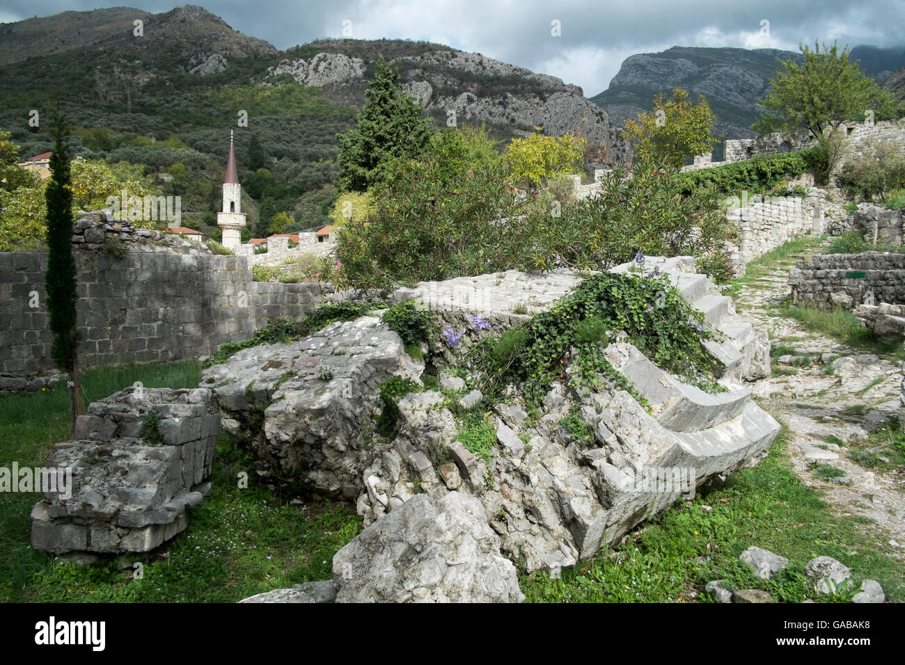 Sito del Patrimonio culturale mondiale dell UNESCO e castello Foto Stock