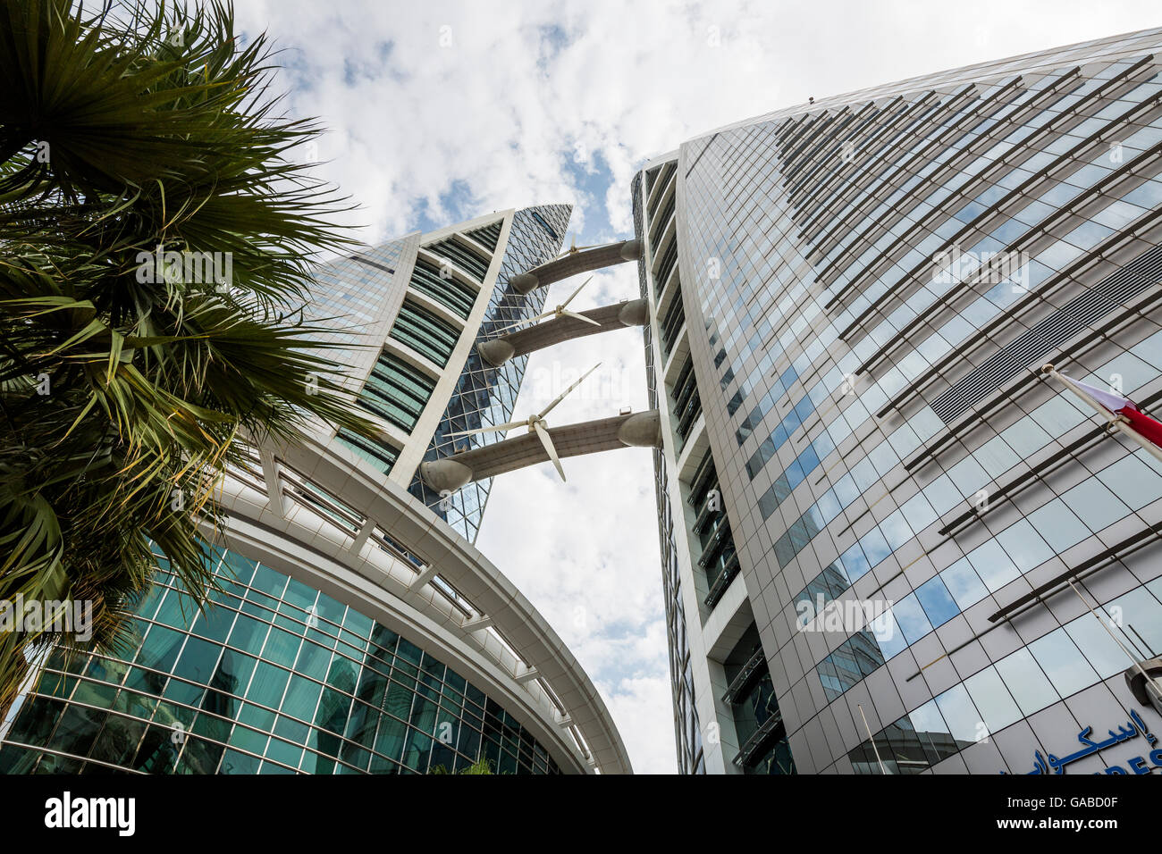 Il Bahrain World Trade Center, Manama, Bahrain. Foto Stock