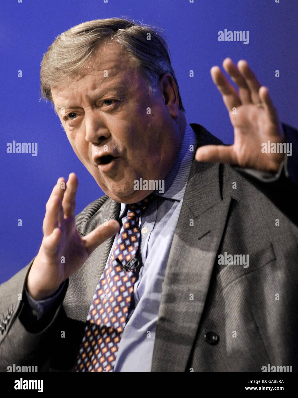 L'ex ministro del governo conservatore Ken Clarke si rivolge oggi alla conferenza del Partito conservatore a Blackpool. Foto Stock