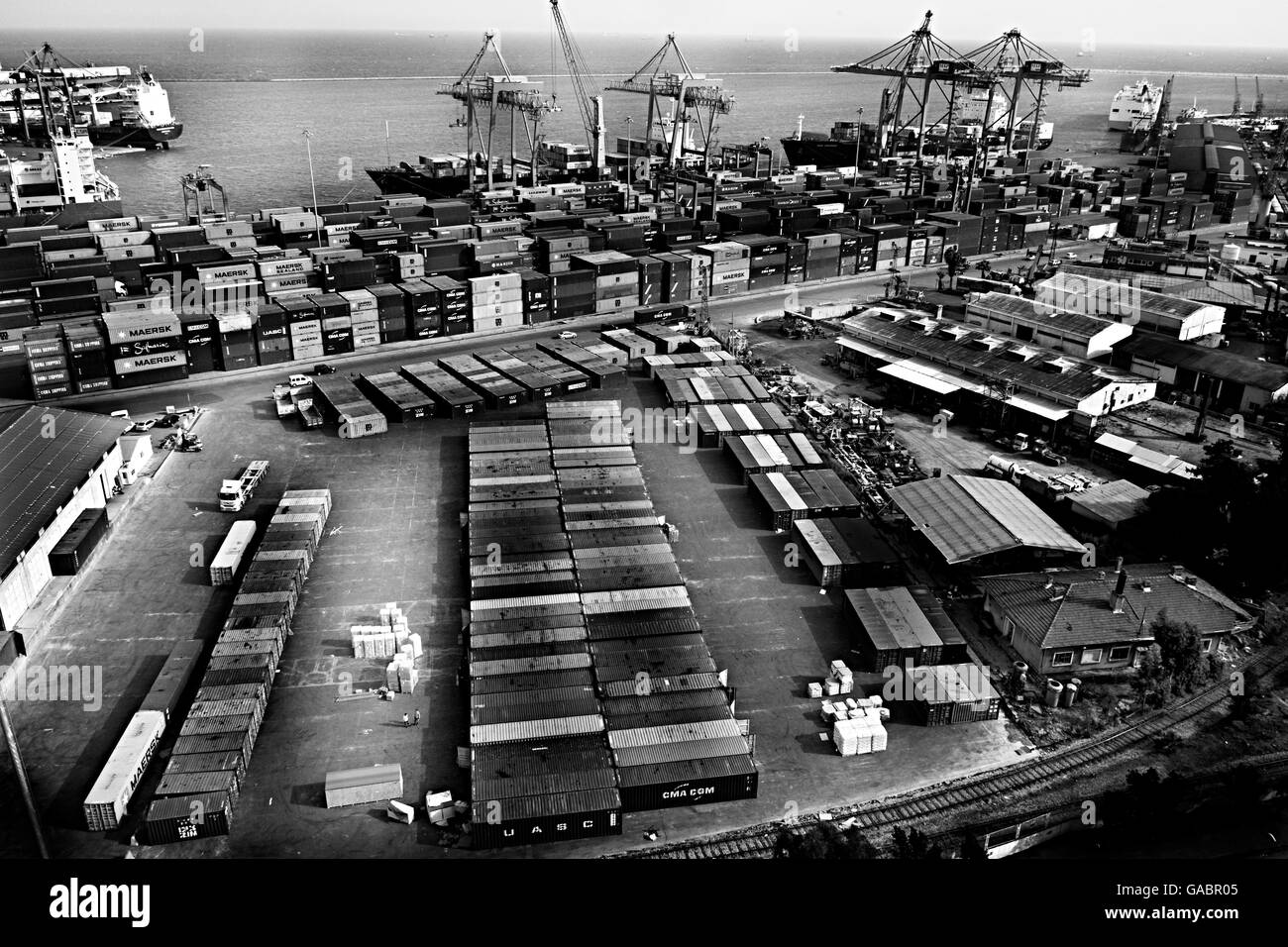 Mersin port è la porta lagerst nella regione mediterranea e hanno punto importante della Turchia Foto Stock