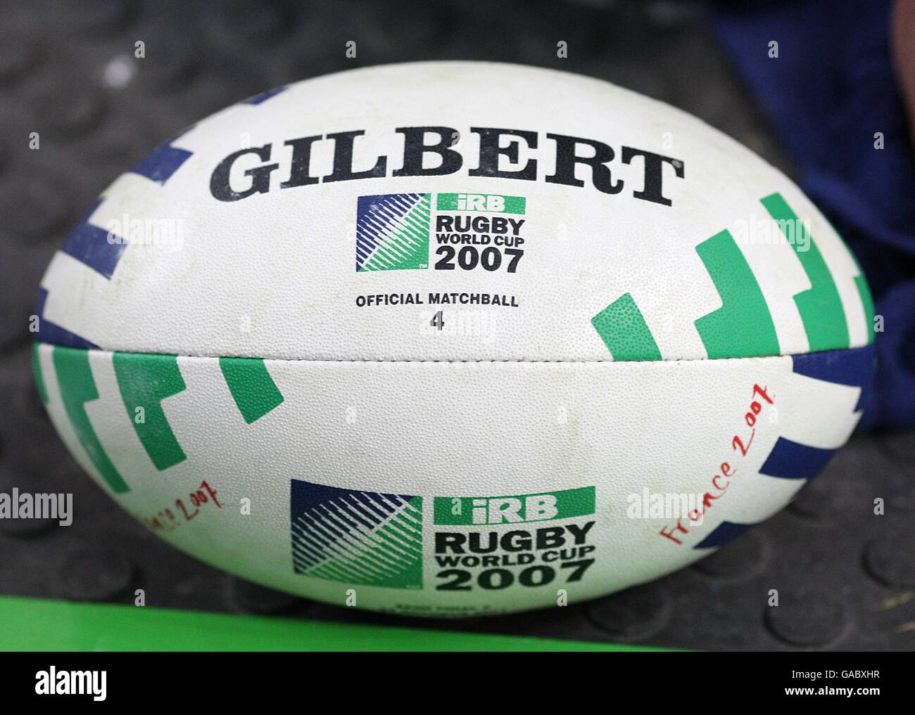 Rugby Union - IRB Coppa del mondo di Rugby 2007 - Semifinale - Sudafrica / Argentina - Stade de France. Partita ufficiale palla. Foto Stock