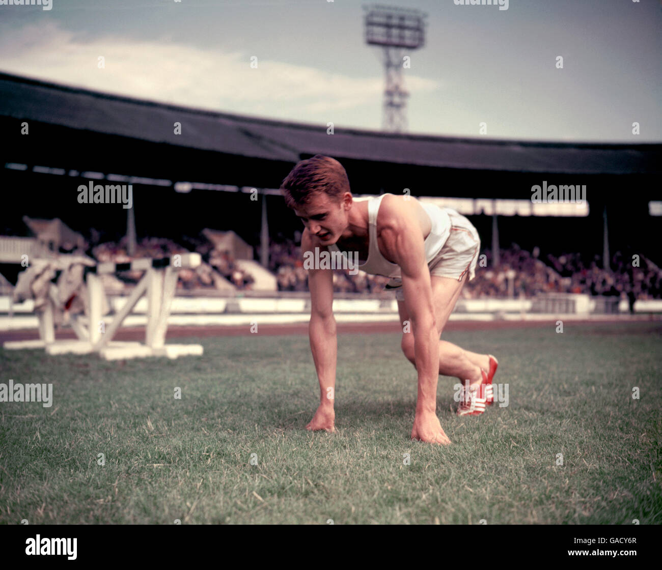 Atletica, David Sime. David Sime, sprinter americano da 100 metri. Foto Stock