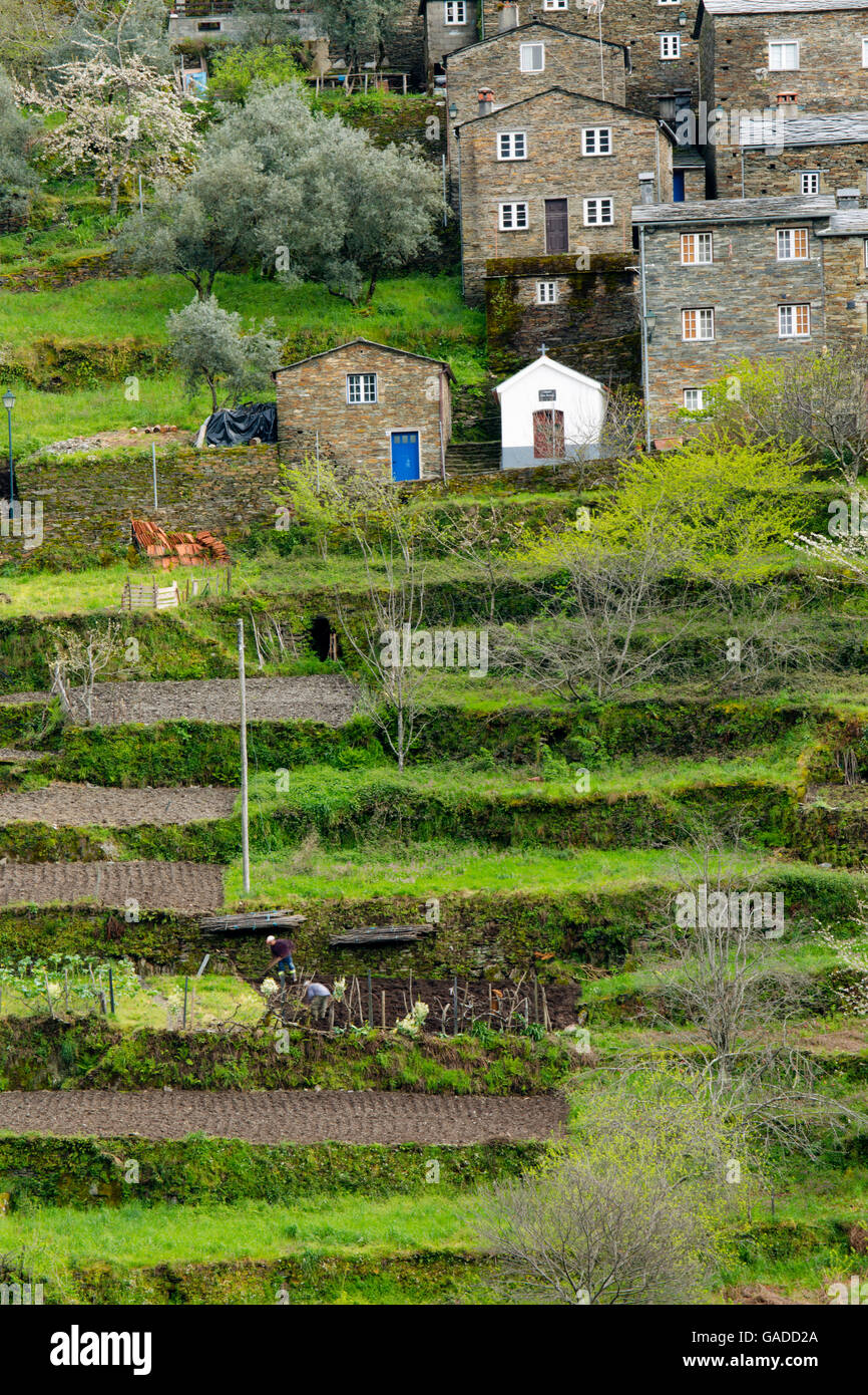 Il villaggio di Piodao nella Serra de Acor montagne, Portogallo Foto Stock