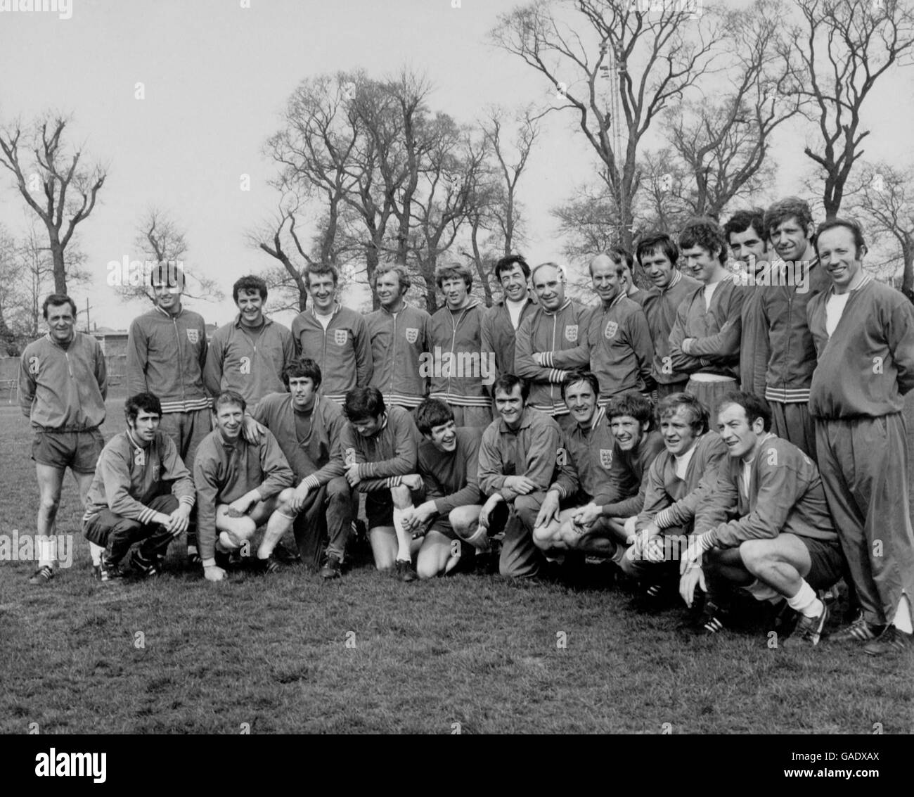 Calcio - Coppa del Mondo di Messico 70 - Inghilterra Formazione Foto Stock