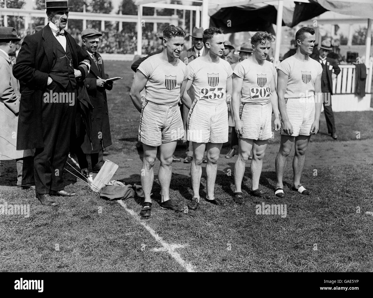 Anversa 1920 Giochi Olimpici - Atletica - 4x100 Relè Foto Stock