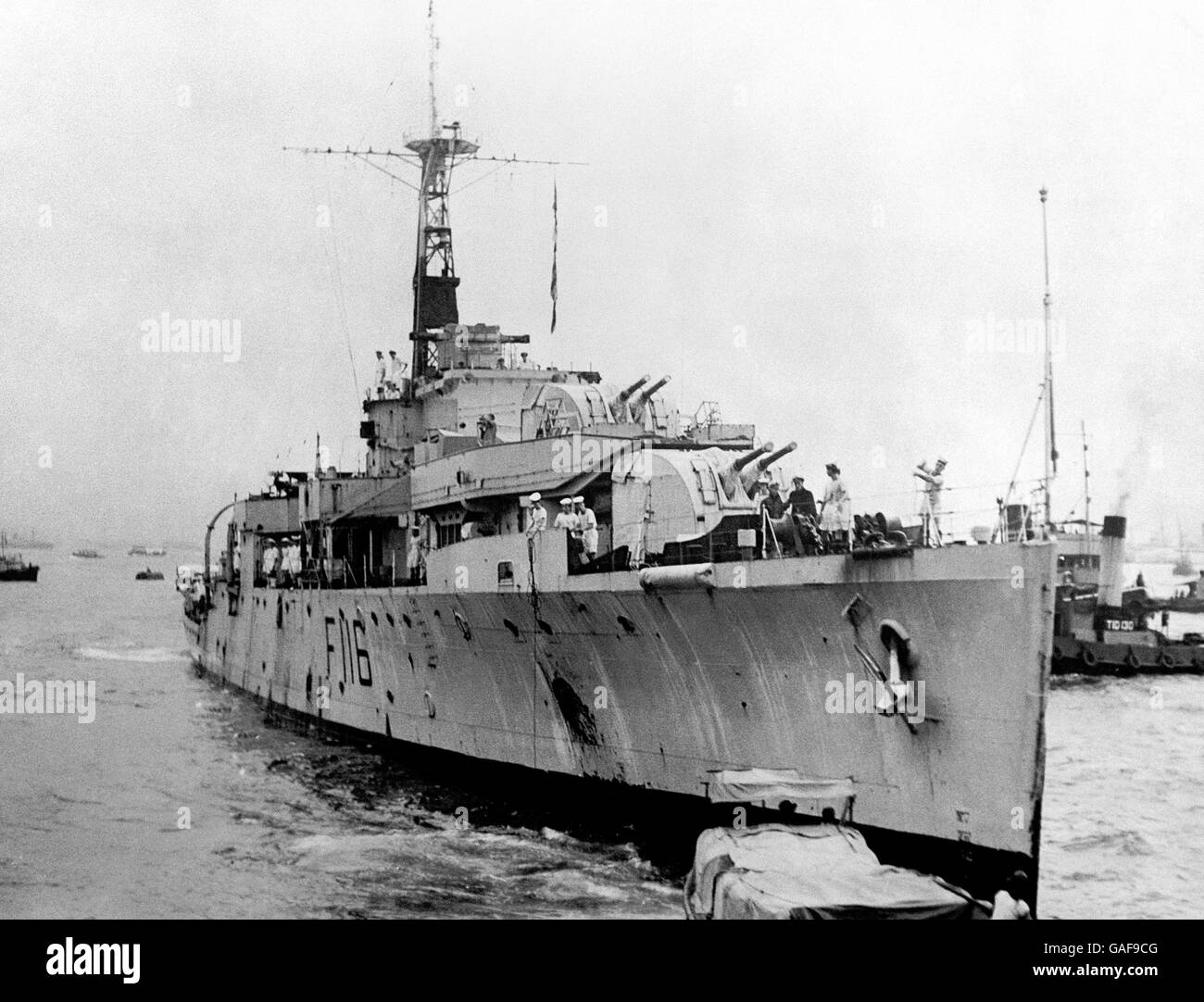 Nel Regno Unito le Forze Armate - La Royal Navy - HMS Ametista - Hong Kong - 1949 Foto Stock