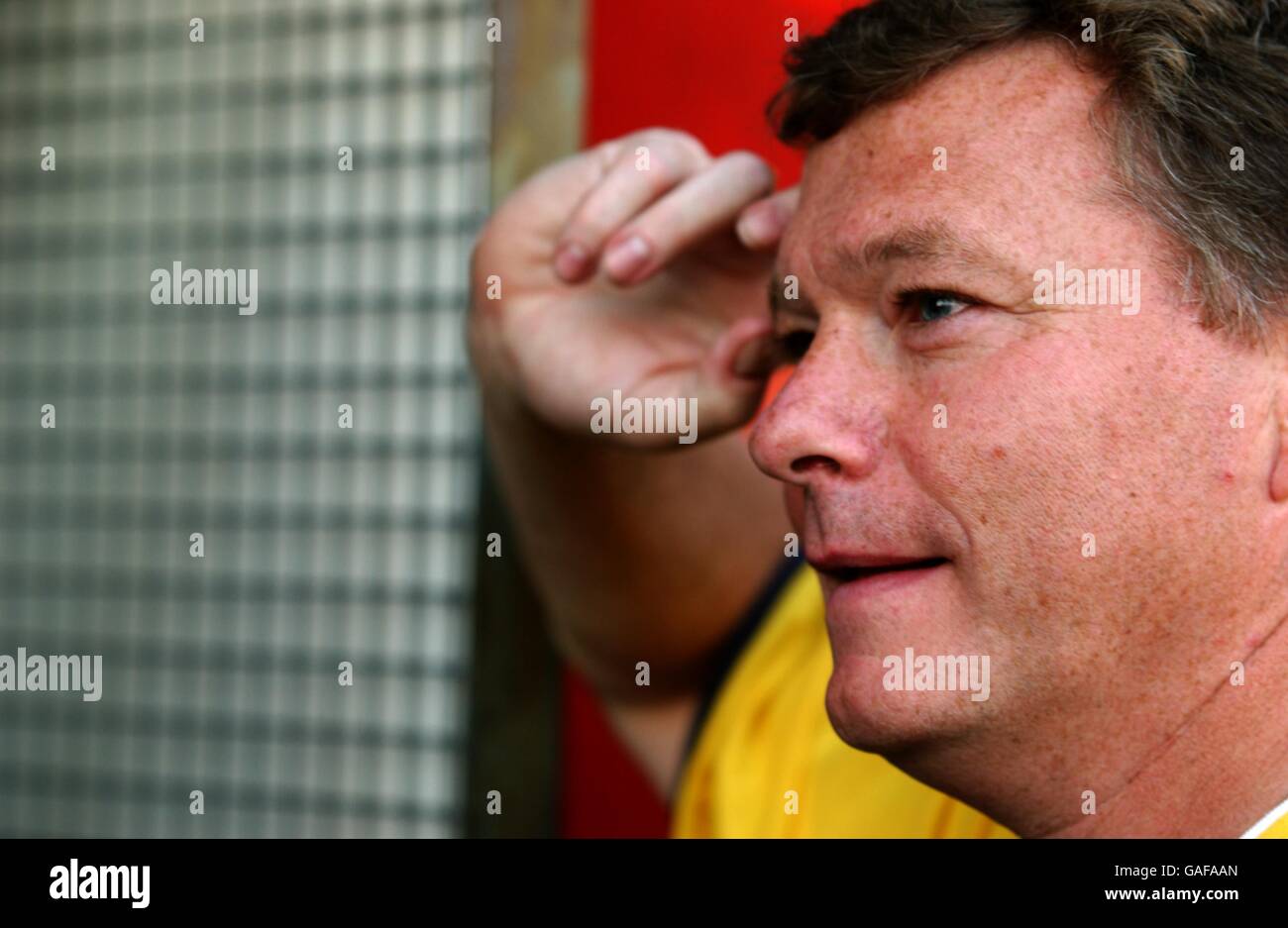 Terry Eames, manager di AFC Wimbledon a Kingsmeadow per il loro gioco Nella Divisione Premier della Combined Counties League Foto Stock