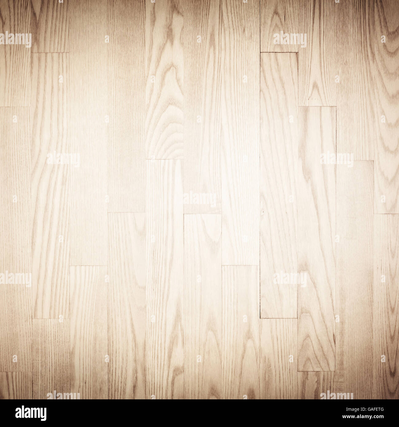 Pavimento di parquet marrone, texture di legno con vignette Foto Stock