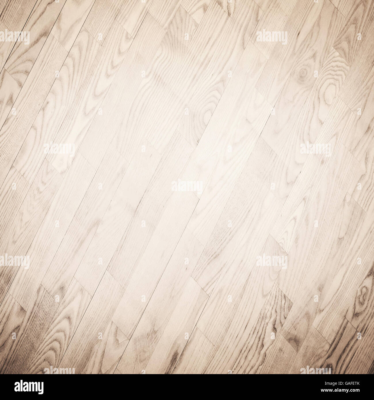 Pavimento di parquet marrone, texture in legno con tavole in diagonale Foto Stock