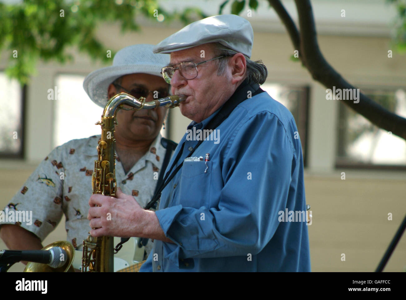 Blue Lou e amici a giocare al blues festival di Greenbelt, Md Foto Stock