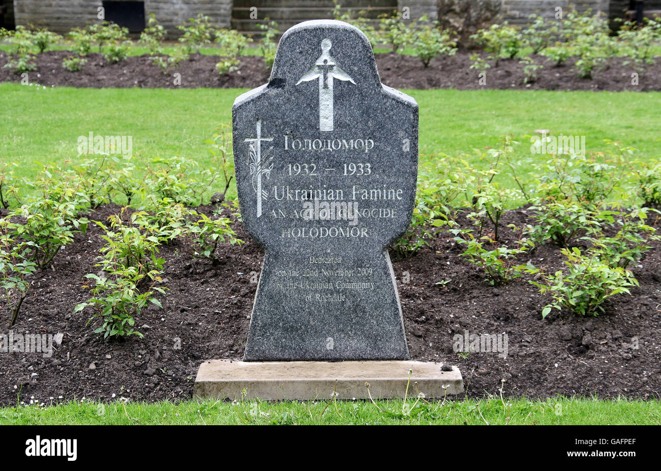 Ucraino carestia Memorial a Rochdale in Greater Manchester Foto Stock