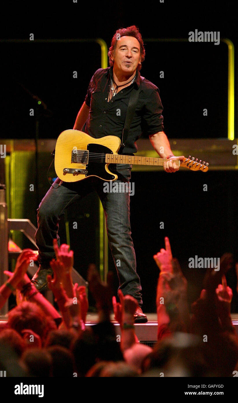 Bruce Springsteen in concerto - Londra. Bruce Springsteen in concerto alla O2 Arena nel sud di Londra. Foto Stock