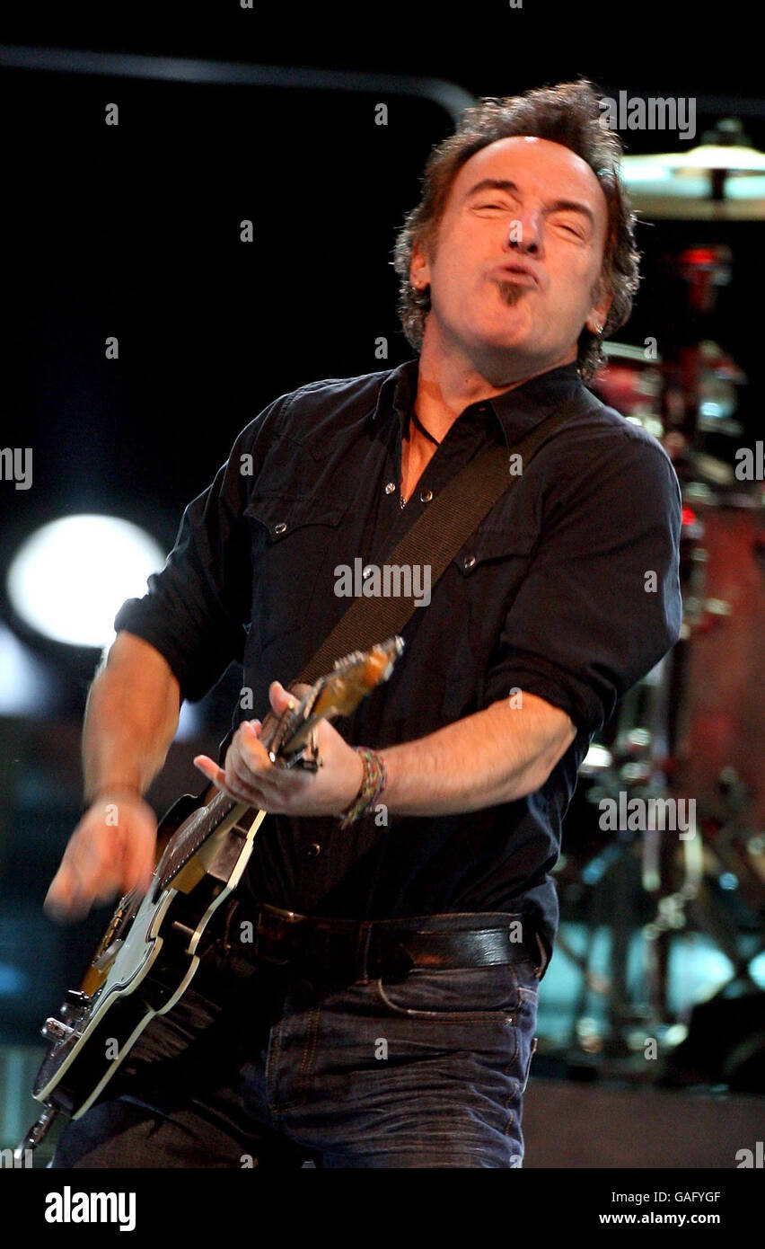 Bruce Springsteen in concerto - Londra. Bruce Springsteen in concerto alla O2 Arena nel sud di Londra. Foto Stock