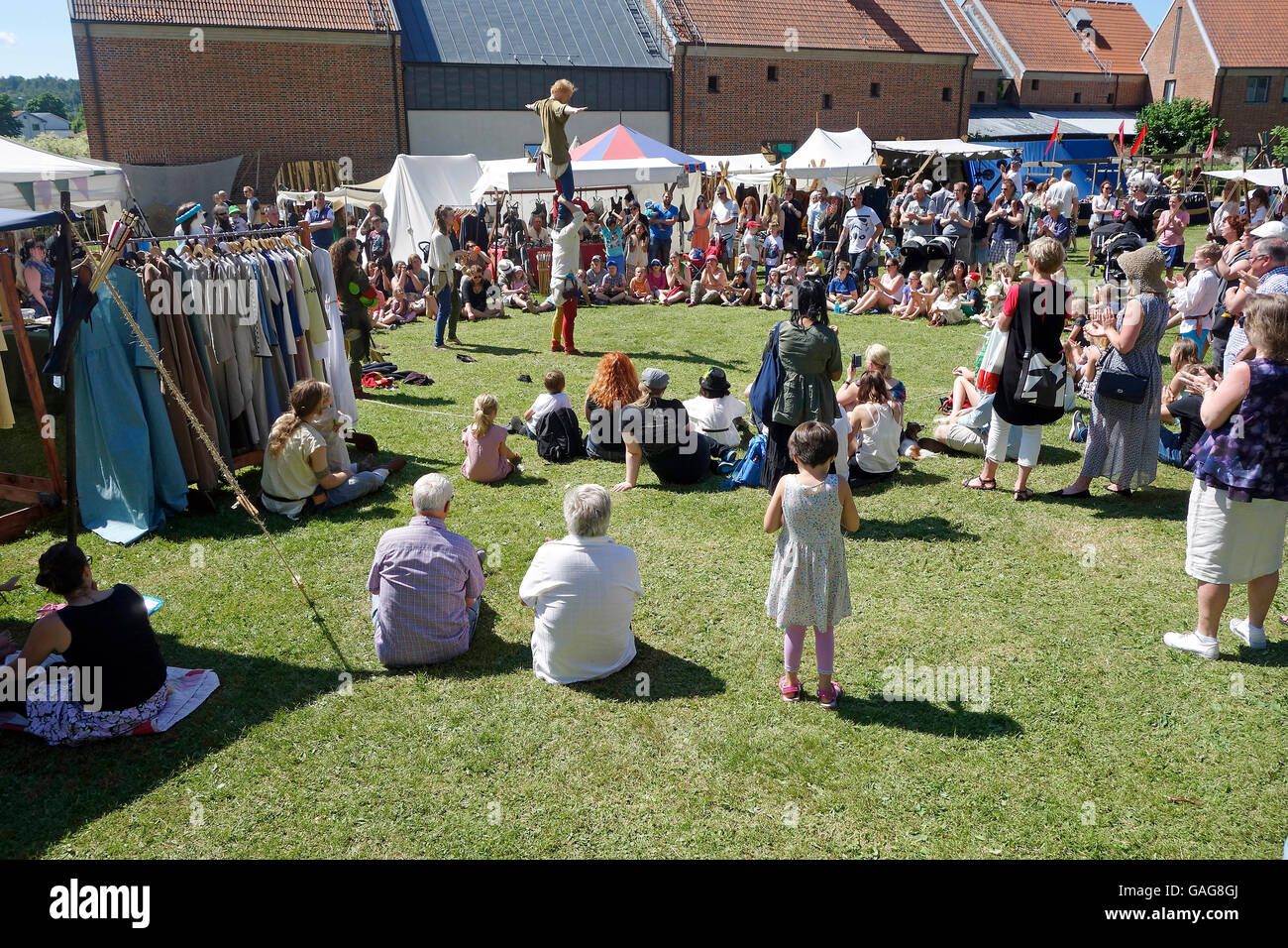 Local summer weekend fiera in Svezia Foto Stock