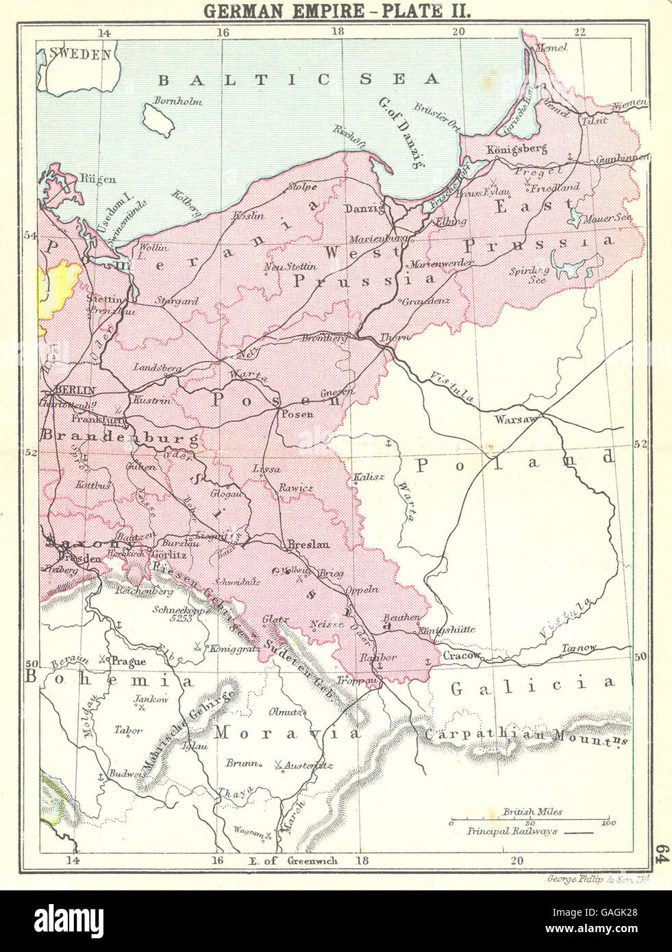 Germania: tedesco Empire-Plate II; Piccola mappa 1912 Foto Stock