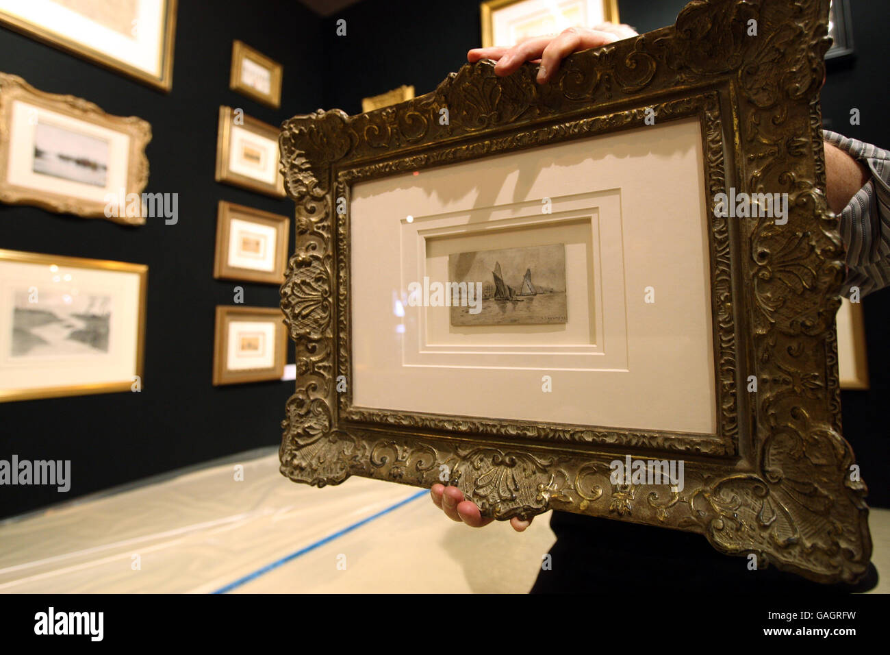 Il primo lavoro conosciuto da LS Lowry che sarà venduto alla Fiera di Belle Arti e Antiquariato al NEC, Birmingham questo fine settimana, 16 - 20 Gennaio 2008. Foto Stock