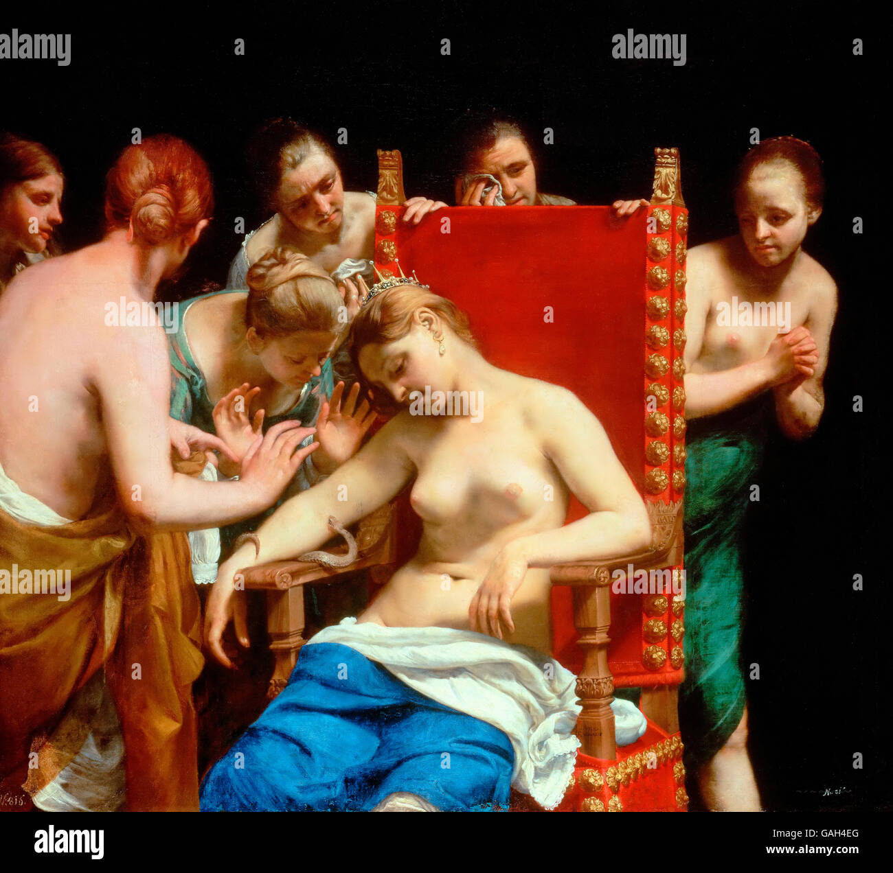 La morte di Cleopatra di Guido Cagnacci, circa 1660 Foto Stock