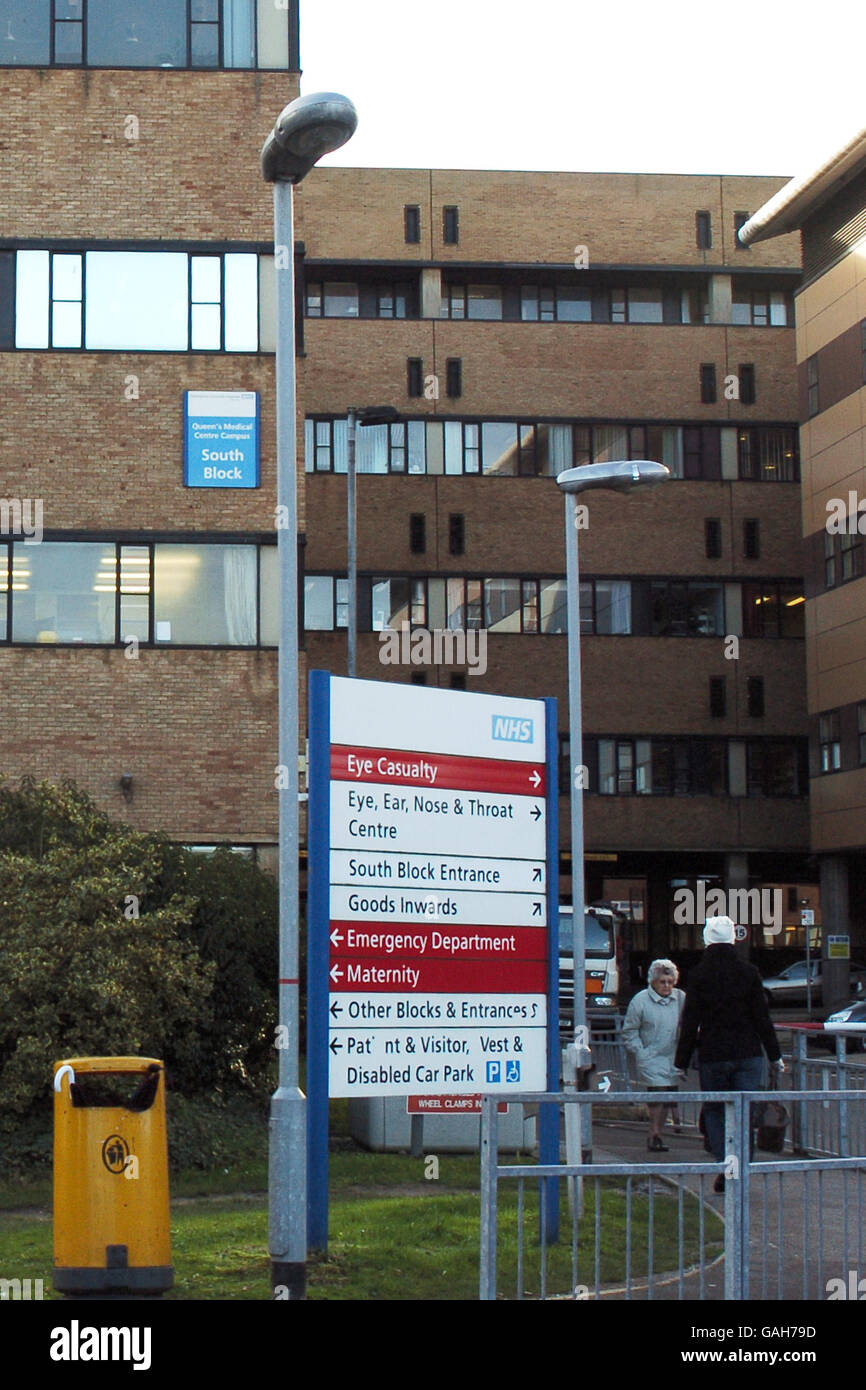 Vista su Nottingham. Queen's Medical Center, Nottingham Foto Stock