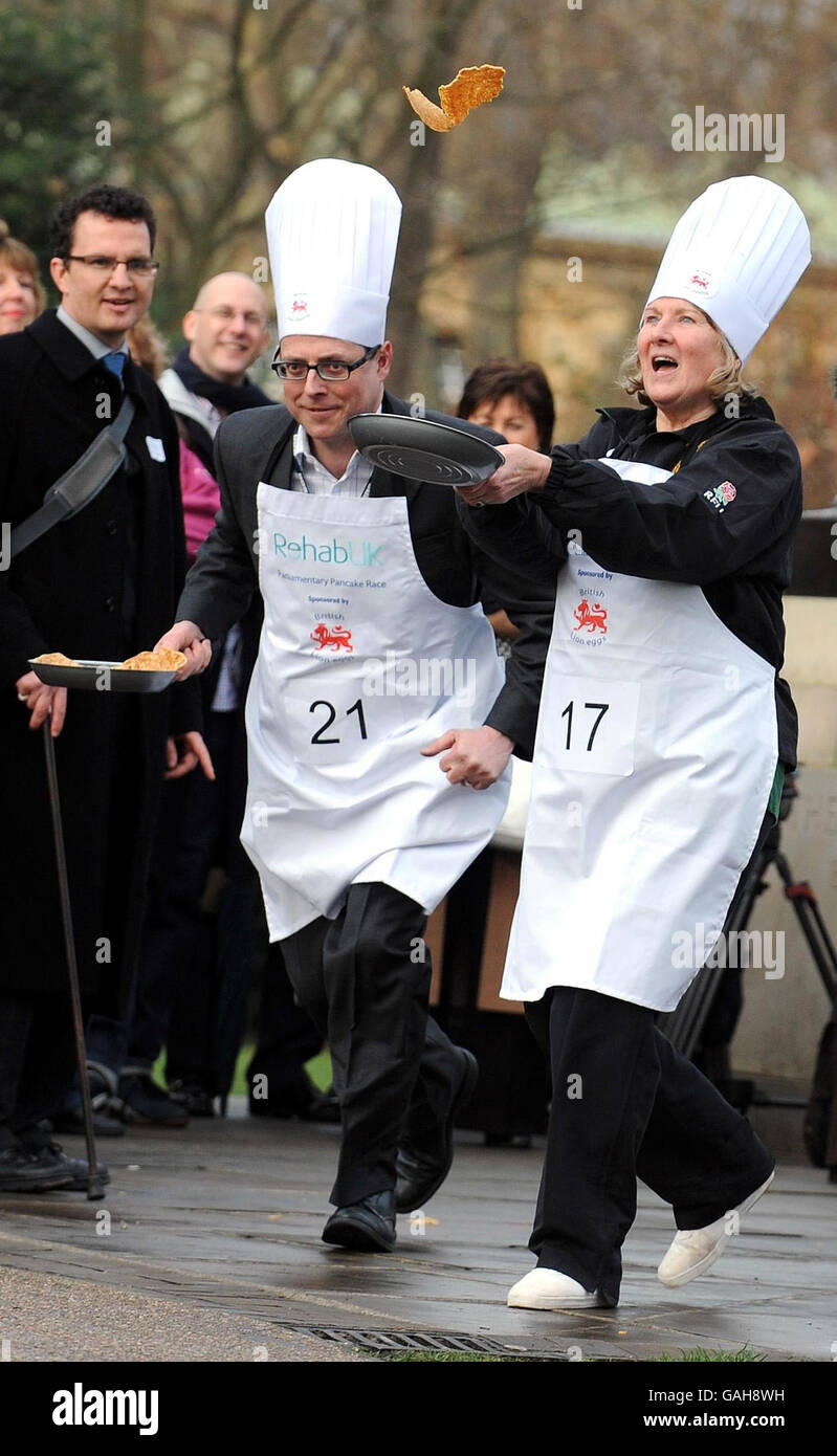 Pancake Race Foto Stock