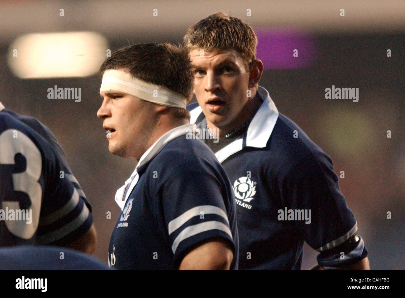 Rugby Union - International friendly - Scozia / Fiji. Bruce Douglas (l) e Nikki Walker (r) in Scozia Foto Stock