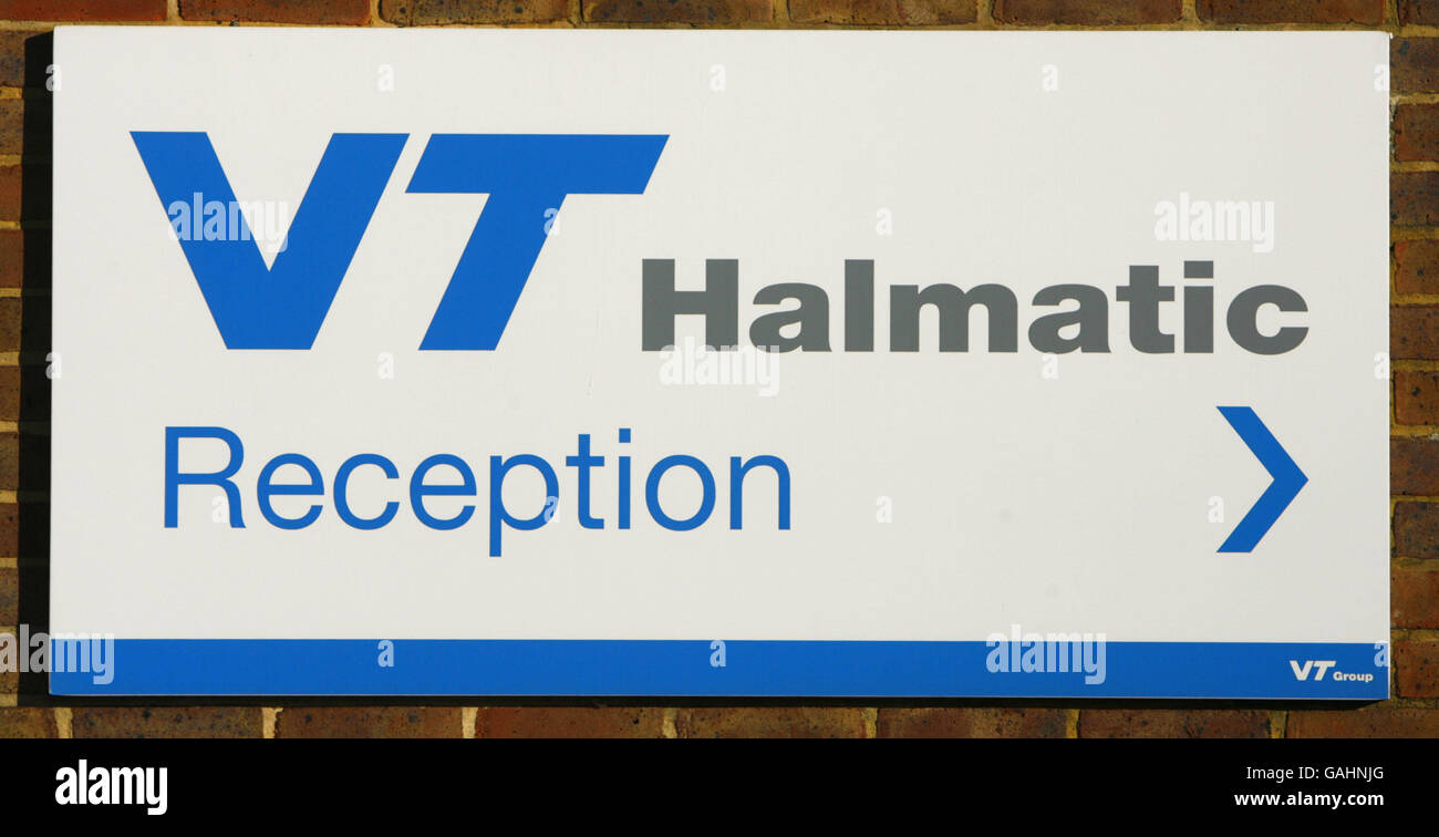 Immagini stock Hampshire. Vista generale di VT Halmatic a Portchester, Hampshire, costruttori di barche commerciali e militari. Foto Stock