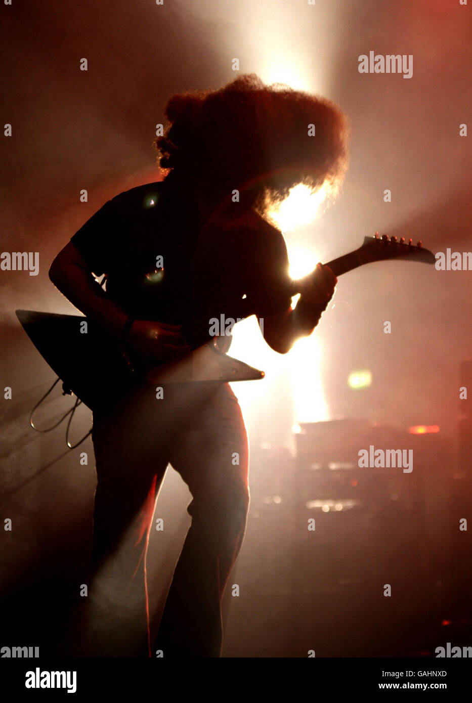 Coheed e Cambria si esibiscono alla Brixton Academy di Londra, come parte del Kerrang! Tour 2008. Foto Stock