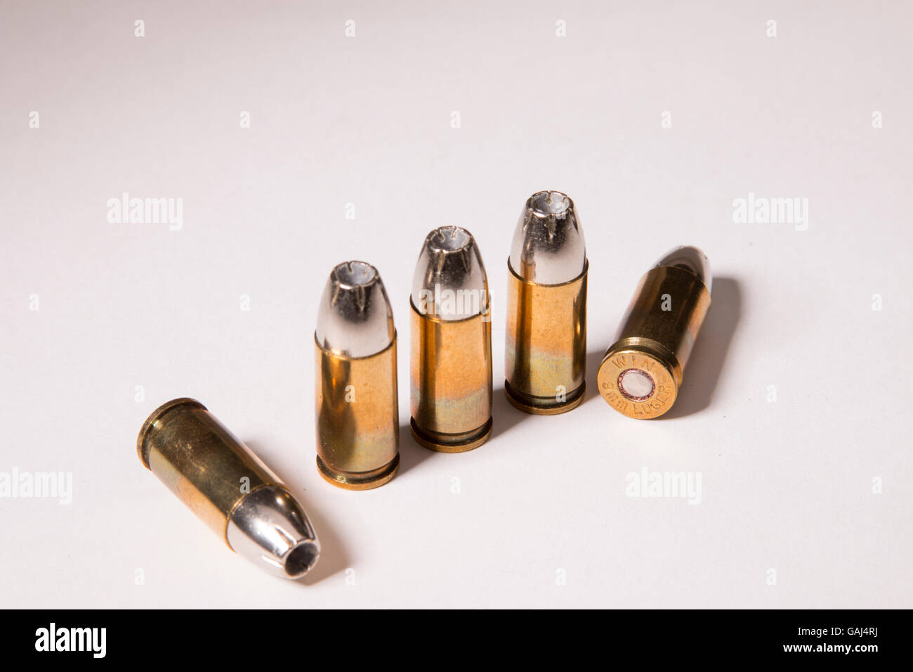 Winchester Silvertip punto cava 115 grano tondo in 9mm Foto Stock