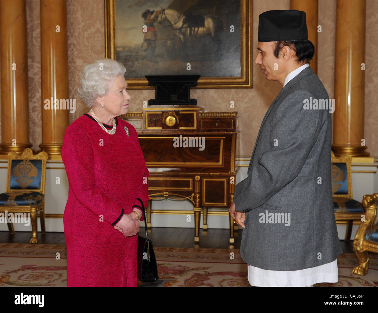 Il pubblico a Buckingam Palace Foto Stock