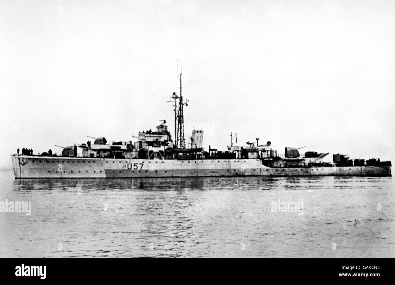 La guerra di Corea - REGNO UNITO E Commonwealth - Royal Navy - HMS Black Swan - 1950 Foto Stock