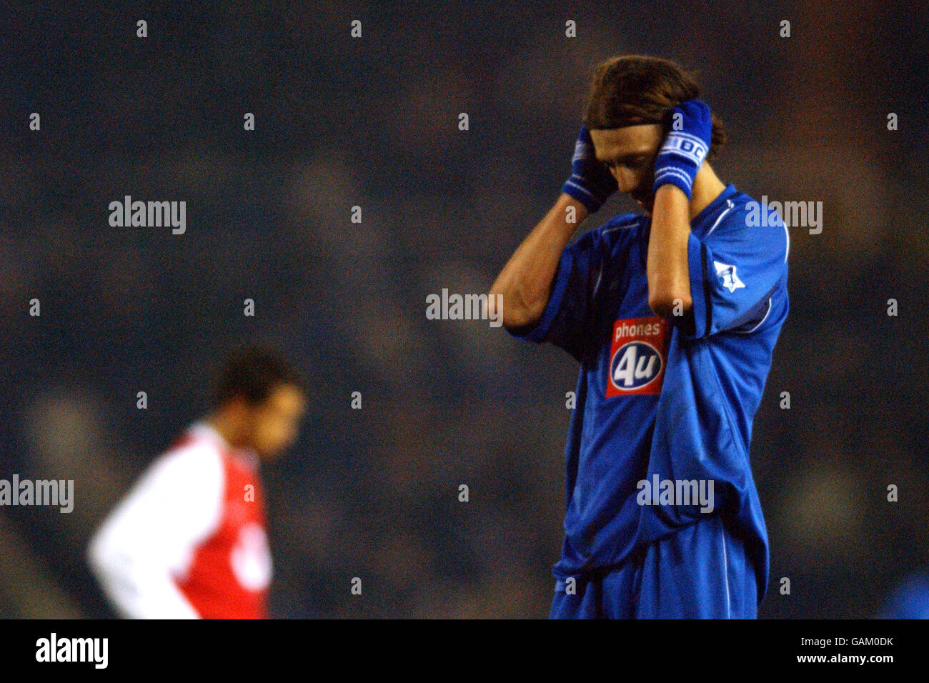 Un freddo Christophe Dugarry di Birmingham City durante il gioco Foto Stock