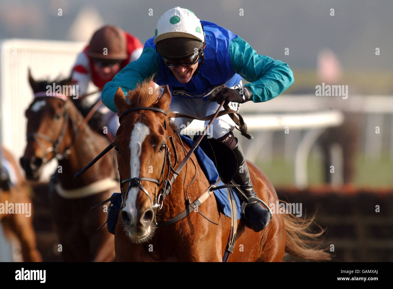 Corse ippiche, corse Kempton. Azione da Kempton Races Foto Stock