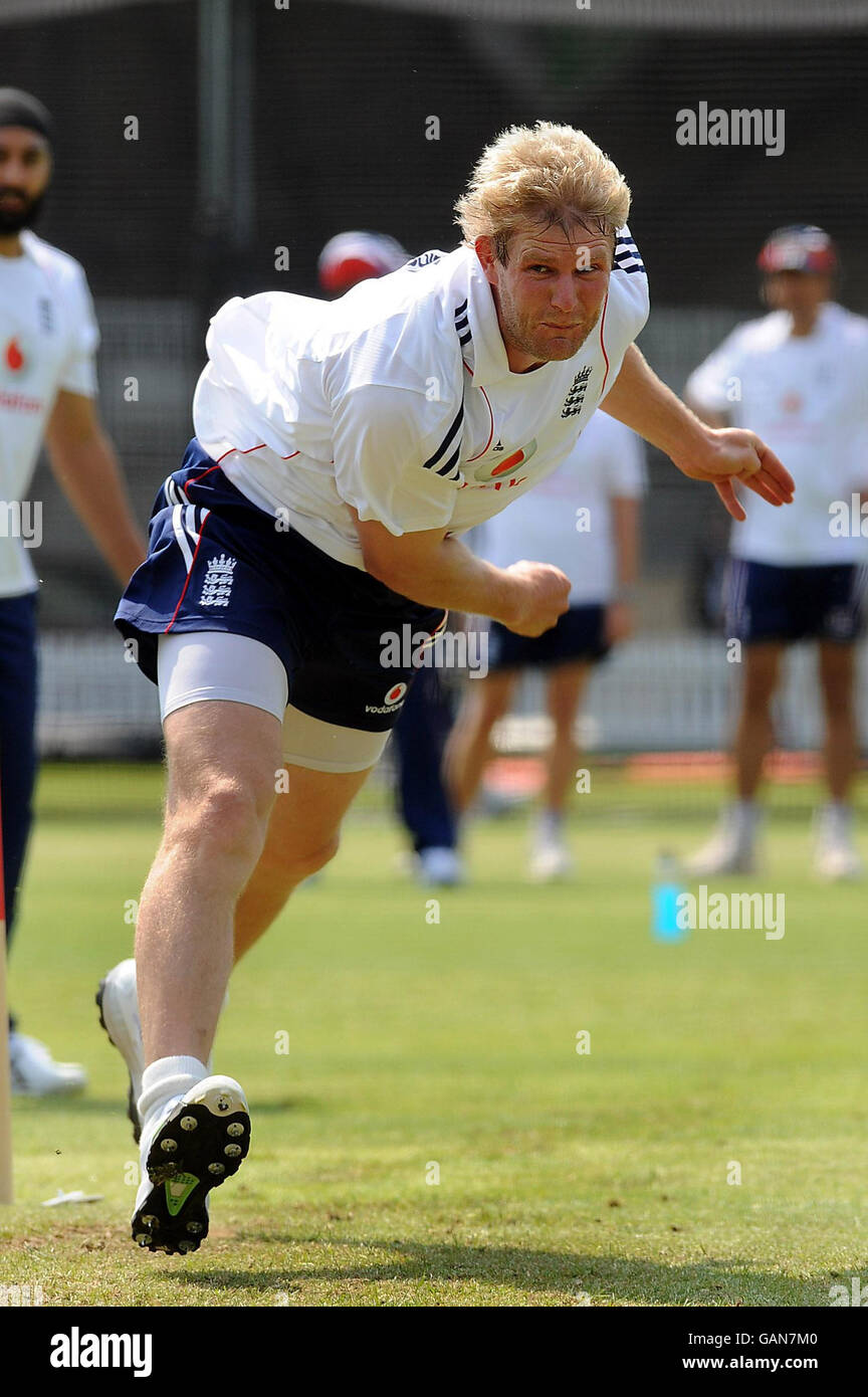 Cricket - primo test di npower Match - Inghilterra Nets Session - Lords. Matthew Hoggard in Inghilterra durante una sessione di reti a Lord's, Londra. Foto Stock