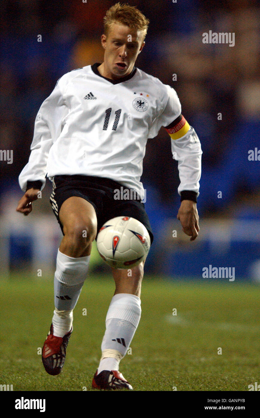 Calcio - Under 20 International friendly - Inghilterra / Germania. Mike Hanke, Germania Foto Stock