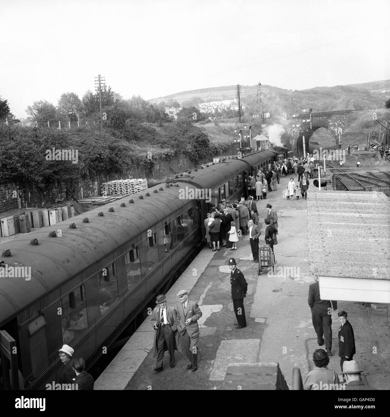 Ultimo treno passeggeri da Neath a Brecknock - 1962 Foto Stock