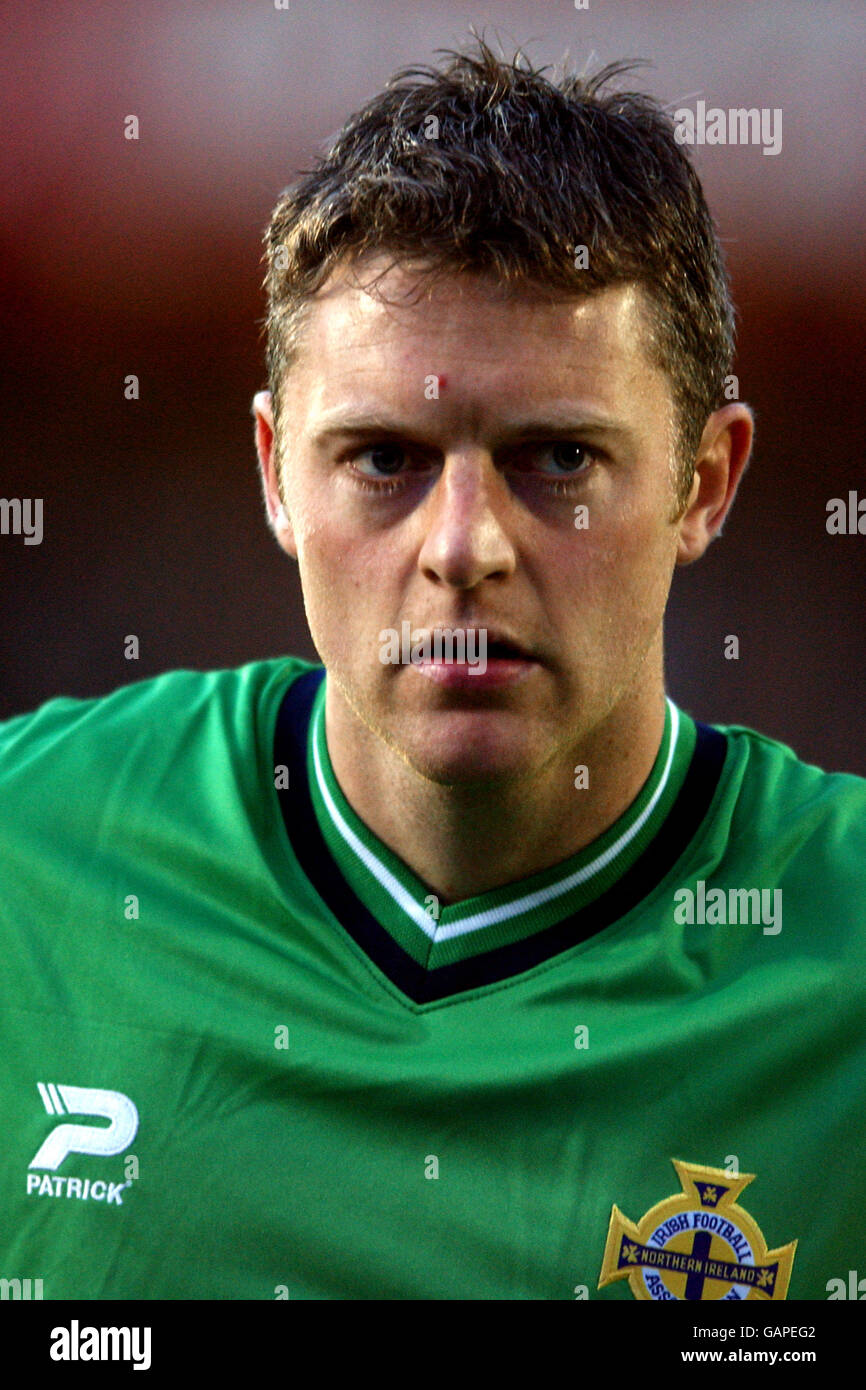 Calcio - Campionati europei 2004 Qualifier - Gruppo sei - Irlanda del Nord / Grecia. Stephen Craigan, Irlanda del Nord Foto Stock