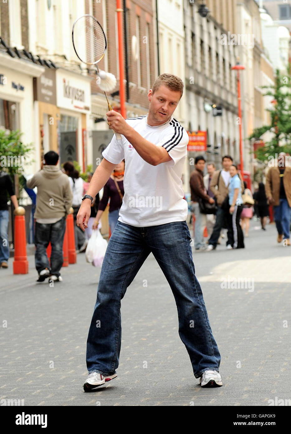 Il team GB's Anthony Clark durante la telefonata fotografica all'Imperial China Restaurant di Londra. Foto Stock